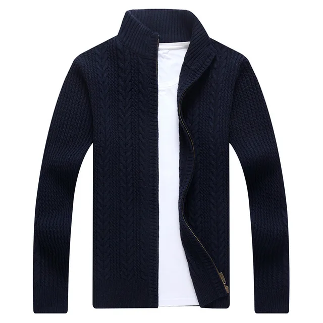 Brand Sweater Men Cardigan Stand Collar Jacquard Cardigan Men Casual