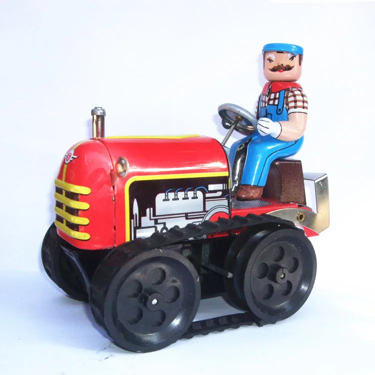 [Best] Adult Collection Retro Wind up toy Metal Tin Farmer on