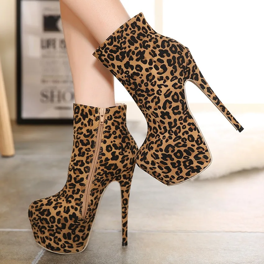 2017 nuevo Leopard Print PU o Gamuza Plataformas Botines Mujeres 16 cm  Tacones Altos Bombea Los Zapatos de Mujer de Invierno botas|women winter  boots|platform ankle bootsshoes woman winter boots - AliExpress