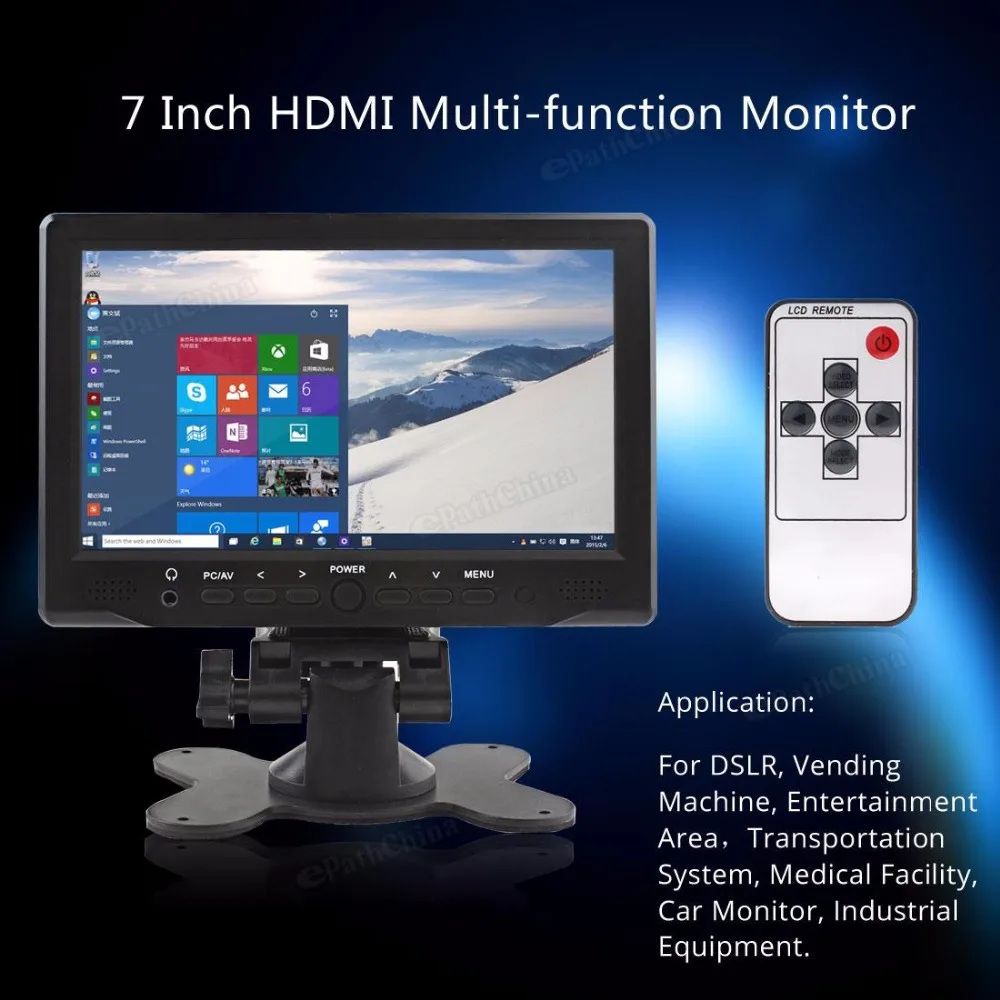 7 дюймов DC12V 800x480 TFT ЖК-экран Автомобильный Монитор яркий цвет HDMI интерфейс TFT lcd AV VGA авто монитор заднего вида