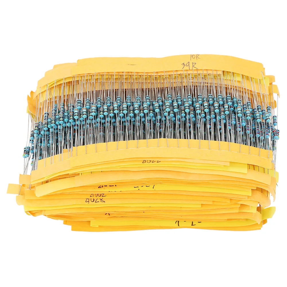 

2000pcs 1/4W 100 Values 1ohm~1M Metal Film Resistors Assortment Components Kit Set