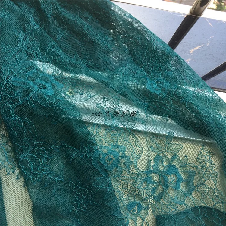 6 м/лот Высококачественная специальная темно-зеленая французская ультратонкая перспективная кружевная ткань для ресниц, ткань для платья