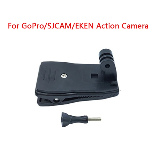 360° Black Rotary Quick Release Backpack Hat Clips Clamp Mount For Go pro 2RMJ