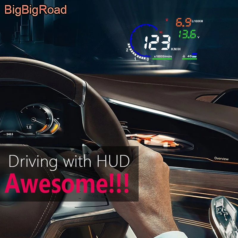 Проектор BigBigRoad на лобовое стекло для Opel Astra Antara Insignia Mokka Zafira A Corsa Jaguar XF XE