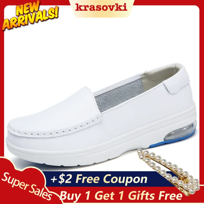 

Krasovki Single Shoes Women Spring Autumn Leather Flat Bottom Slip on Dropshipping Soft Bottom Causal Fashion Women Shoes