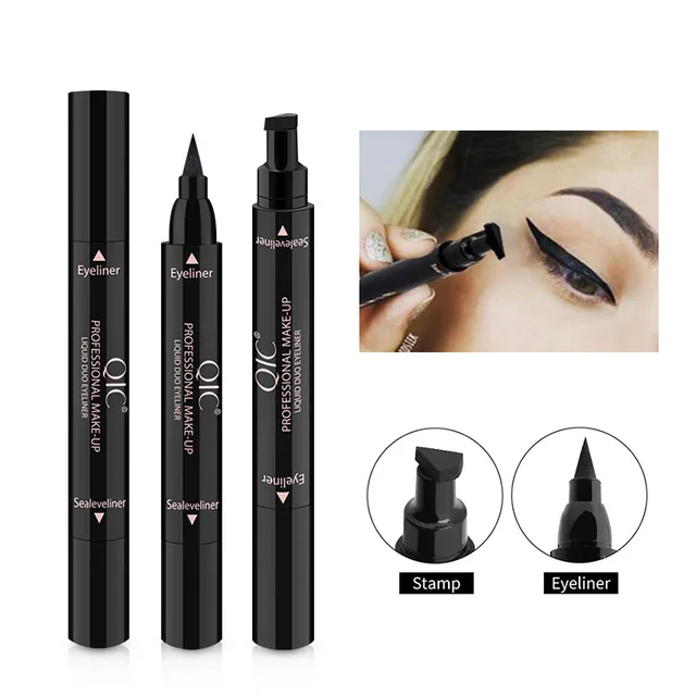 2 in 1 Eyeliner Stamp Pen Eye Liner Waterproof pencil Long lasting