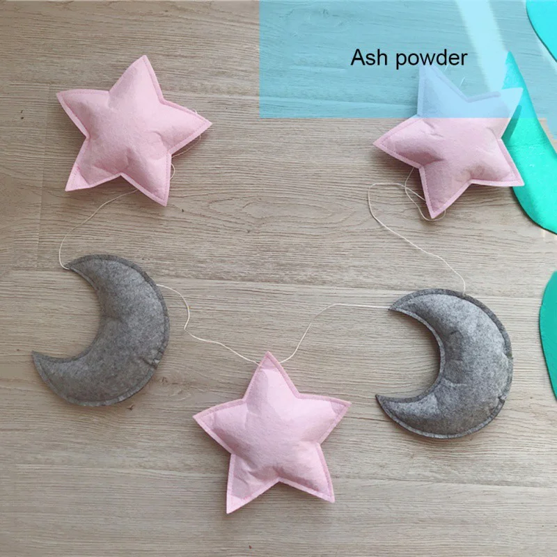 

Baby Kids Room Decoration Nordic Felt Fabric String Star Garland Party Banner Hanging Tent Bed Mat Shower Bunting Ornament