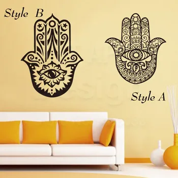 

Art colorful Design house decor Vinyl Fatima Hamsa Hand Wall sticker home decoration Arabian religion lucky goddess mark decals