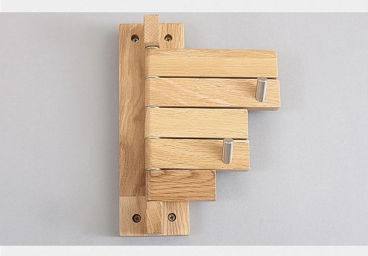 Perchero giratorio nórdico con gancho de madera para pared, moderno