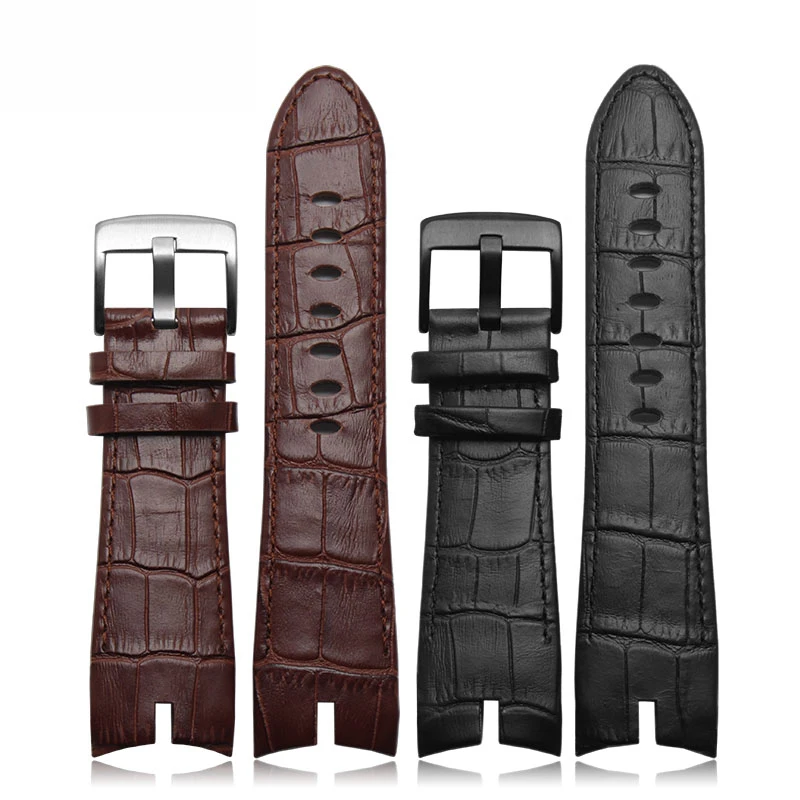 26 мм черный коричневый ремешок из натуральной кожи ремешок для часов с крокодиловым узором специально для Roger Dubuis EXCALIBUR серии RDDBEX0405