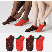 2 пары, новинка, модные комбинированные короткие носки с морковкой, обезьяной, яйцом, смешной клубникой, женские носки, индивидуальные носки