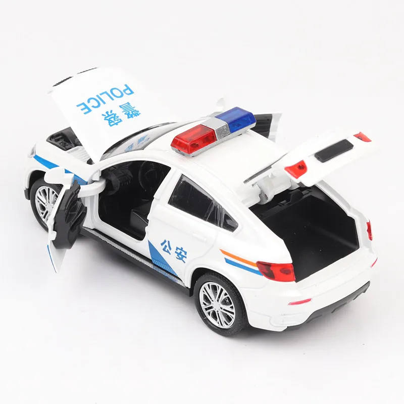 Beste 132 Speelgoed Auto X6 Politie Metalen Speelgoed Legering Auto Diecasts   Toy Voertuigen Auto Model Miniatuur Schaal Model Auto Speelgoed voor Kinderen
