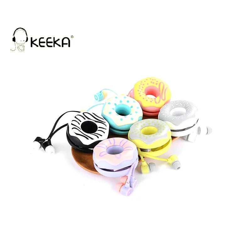 KEEKA Donuts Macarons Cute Wired Earphone Candy Color girl earphones