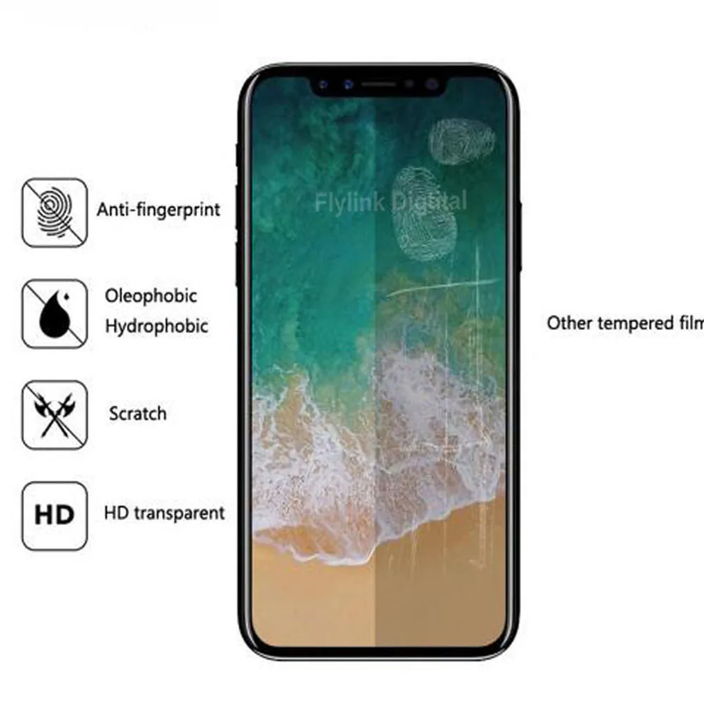 3D изогнутый край Полное покрытие Защита экрана для iPhone X 7 6 S 8 закаленное стекло s