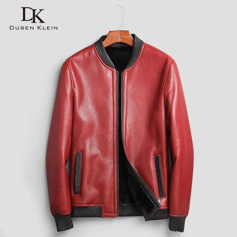 Роскошное кожаное пальто для мужчин, брендовая оригинальная Экологичная овечья шерсть, дизайнерские зимние куртки 71E88