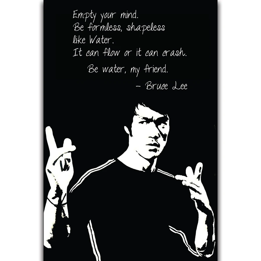 

S2777 Bruce Lee Motivational Quote Kungfu Star Wall Art Painting Print On Silk Canvas Poster Home Decoration