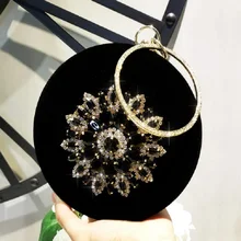 Бархатные женские сумки с бриллиантовым кольцом, женские вечерние клатчи, мини круглые клатчи, вечерние клатчи, кошельки