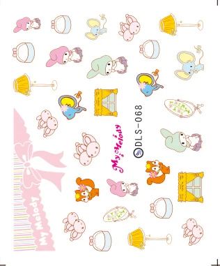 

Water Transfer Foils Nail Art Sticker Cartoon House Work Rabbit Harajuku Design Water Decals Manicure Little Element Sticker