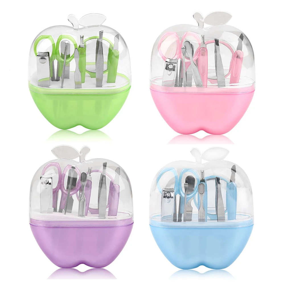 

Nail Care 9pcs Cutter Cuticle Clipper Pedicure Manicure Set Kit Apple Gift Nail Art Tool Sets Home Office Manicure Set HOT SELL