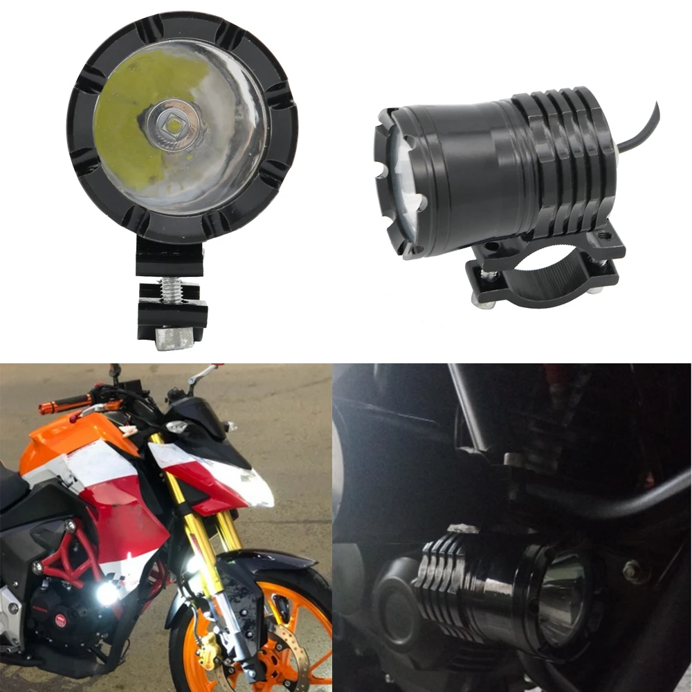 New Motorcycle LED Headlight Spotlight Super Bright White Moto Motorbike Fog Driving Passing Spot Lights (4)
