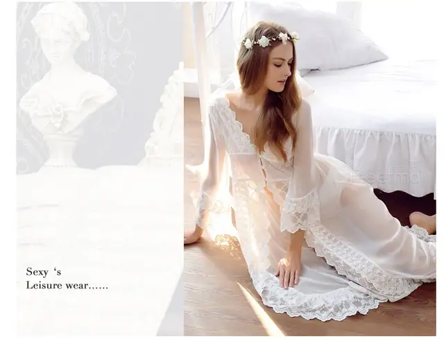 US $32.0 18% OFF|Top Quality Vintage Princess Lingerie Sexy Bride  Nightdress Erotic Temptation Lace Sleepwear Porn Negligee Babydoll  Chemise-in ...