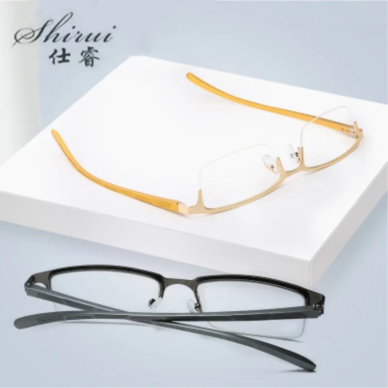 

2019 New Designer Woman/men Glasses Optical Frames Metal Semi-Rimless Glasses Frame Clear lens Eyeware Black Silver Eye Glass