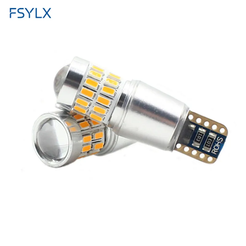 FSYLX 2 шт. T10 светодиодный светильник Canbus 28SMD 3014 + 3030 9 30 в желтый 194 168 W5W 501 фонарь для