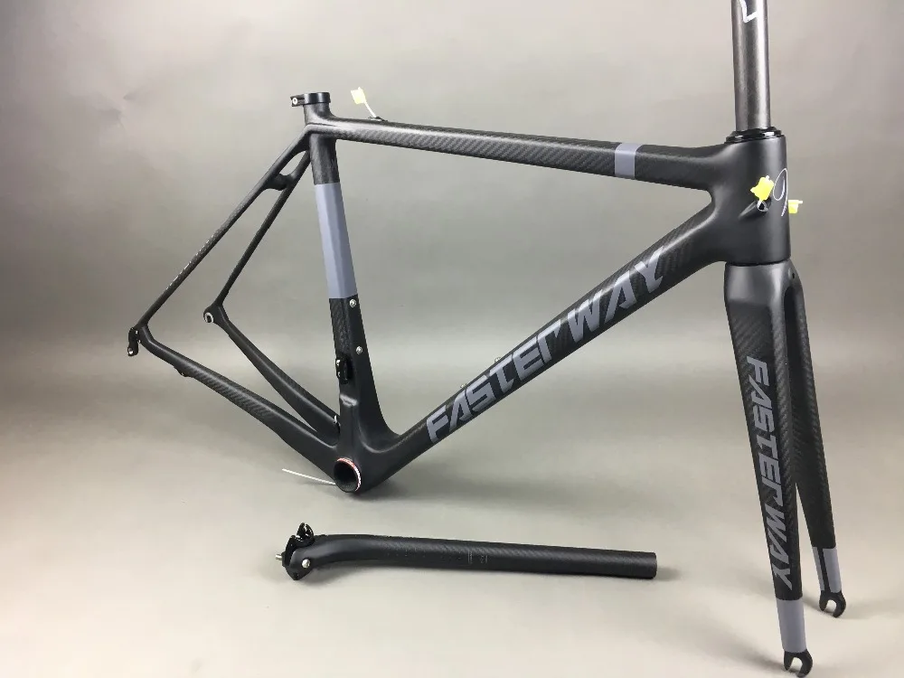 Discount classic design FASTERWAY PRO full black with no logo carbon road bike frameset:carbon Frame+Seatpost+Fork+Clamp+Headset,free ems 127