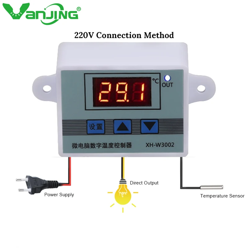 

XH-W3002 10A Intelligent Digital Thermostat Temperature Regulator for incubator Temperature Control Switch AC 220V 12V 24V