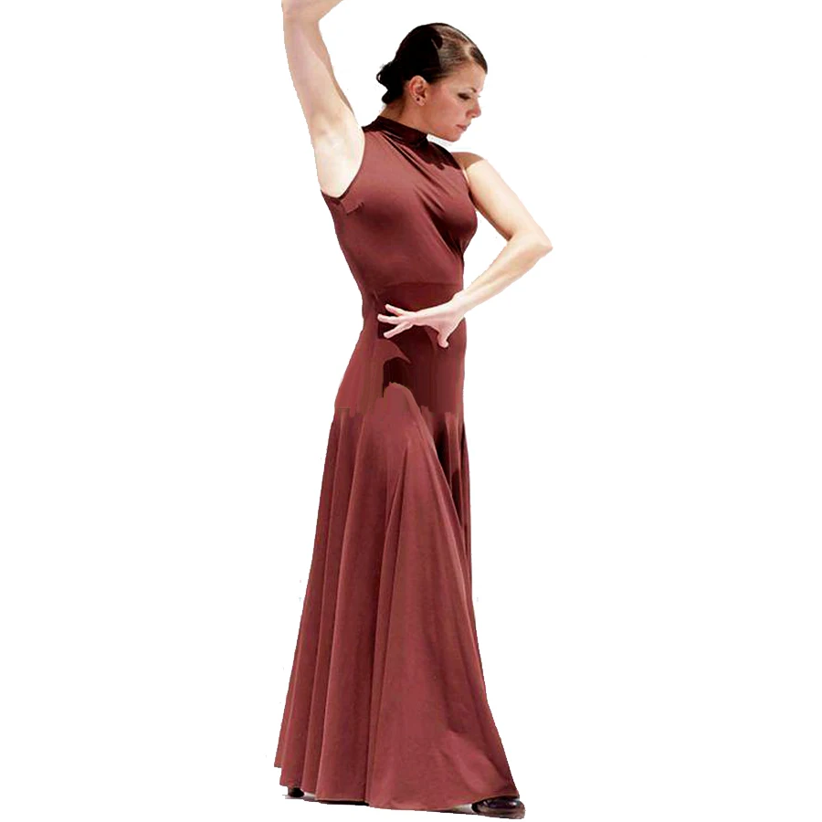 Original Modern Dance Dresses For Ladies Backless Brown Color