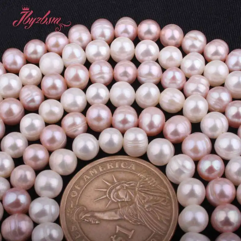 

5.5-7mm Nearround Cultured Freshwater Pearl Natural Stone Loose Beads For DIY Necklace Bracelat Jewelry Making 15" Free Shipping
