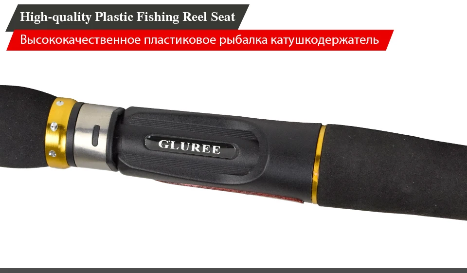 GLUREE FRP Winter Ice Fishing Rod 2 Section CastingSpinning Fishing Pole Ultralight Stitching Tackle Fish Accessories 52CM 66CM (11)