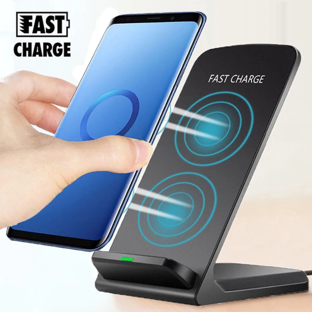 

10w Fast QI Wireless Charger For Samsung Galaxy Note 9 S9 adaptive fast Charging stand For iPhone X 8 Plus power adapter charger