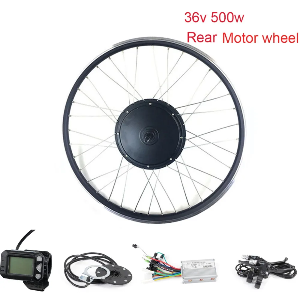 

Ebike Kit Electric Car Engine Motor Electric Bike Conversion Kit 36V 500W Motor Rear 27.5inch Pas Sensor Thumb Throttle Motor