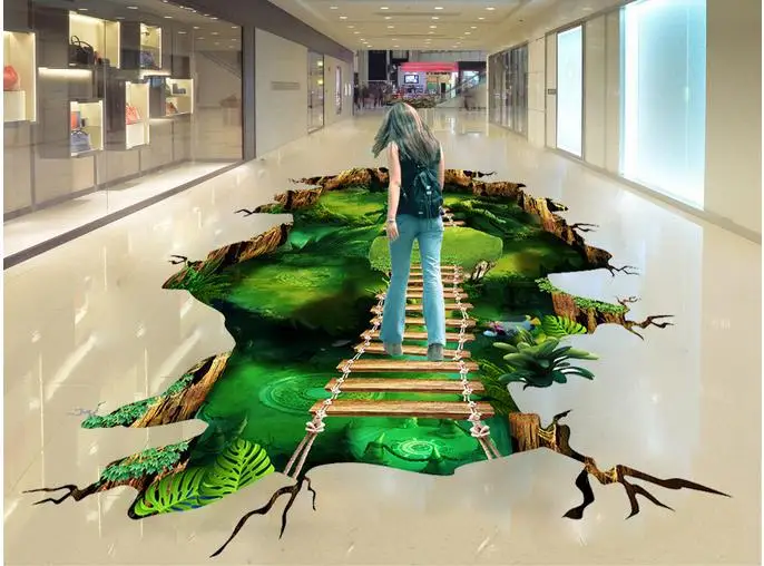 

3d flooring custom 3d room wallpaper Forest trails 3d floor murals self adhesive floor wallpaper
