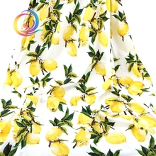 Haisen, tecido do vestuário do verão/teste padrão impresso da série do limão/popelina lisa impressa/saia/material do vestido/camisa/meio metro 50x145cm