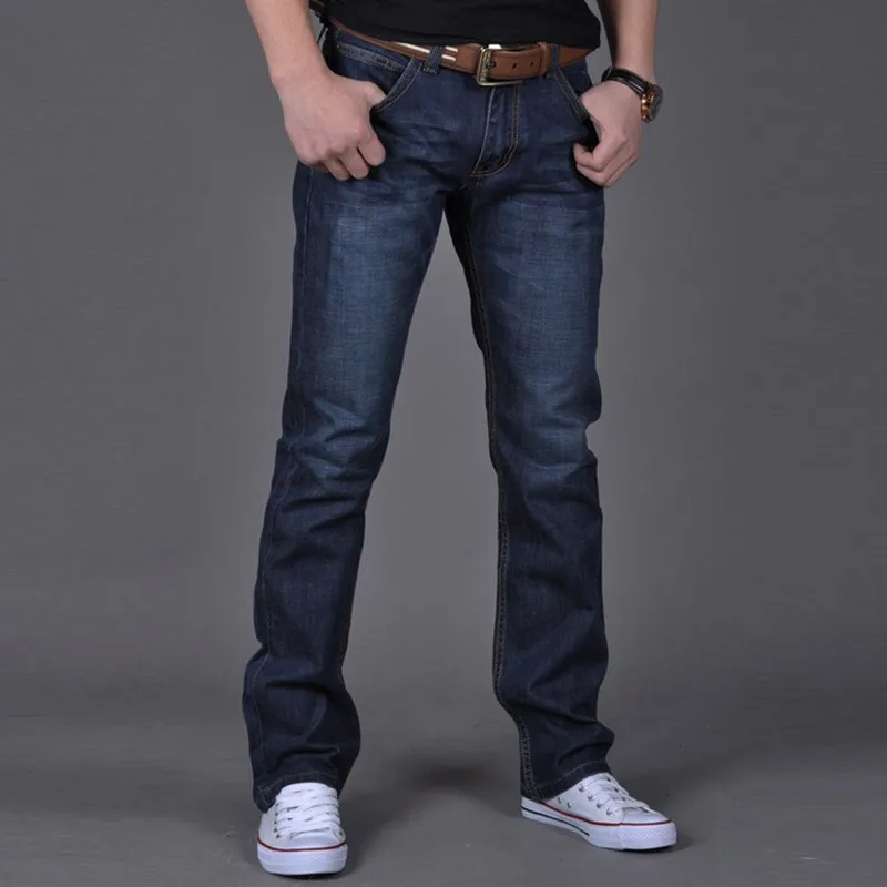 Модные мужские повседневные джинсы, узкие прямые высокие эластичные джинсы со средней талией, длинные брюки GDD99