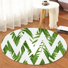 Нескользящий коврик с растительными листьями, Круглый фланелевый коврик для гостиной, Детская игровая палатка, напольный коврик, коврик для одежды 0506