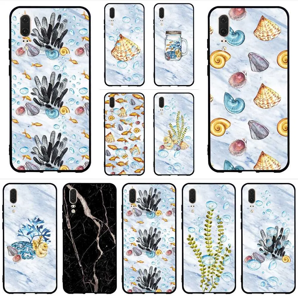 

Protective Marble Sea Phone Cover for Huawei P10 Case P8 P20 Pro P9 Lite Mini P Smart Mate 10 20 Shell