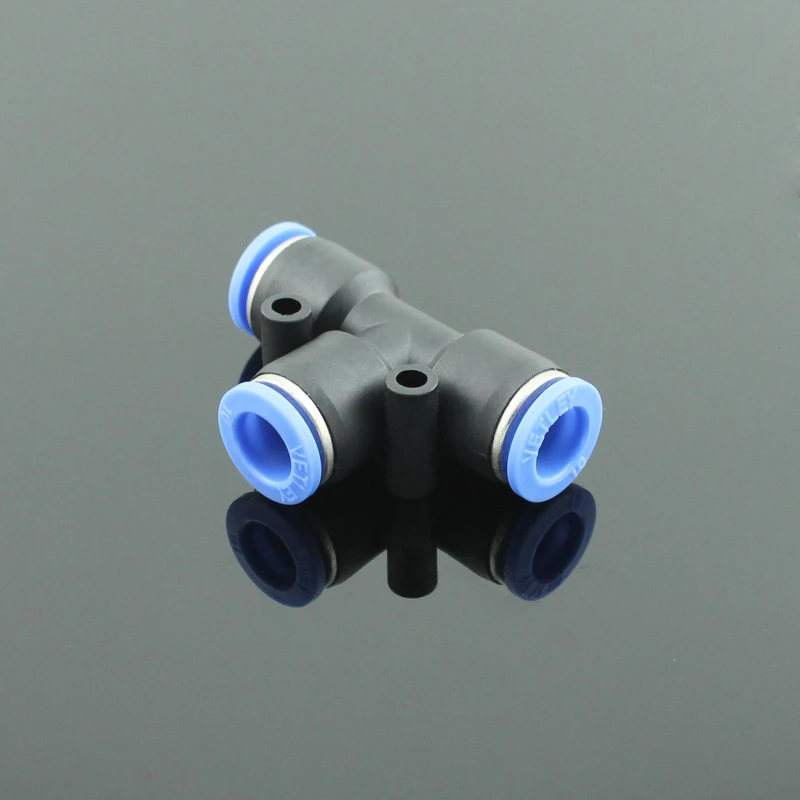 PUT 4/6/8/10/12 Union Tee tube fittings Plastic Quick Connectors Fitting high quality manufacturer PUT 04/06/08/10/12