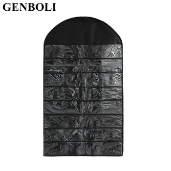 

Hanging Jewelry display Organizer Earrings Necklace Display Holder Dual Sided Jewellery Storage Bags 32 Pockets bags &15