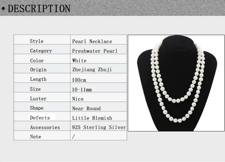 SNH 10-11 мм круглый AA класса 100 см белый пресноводный жемчуг ожерелье длинное ожерелье для женщин