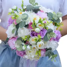 Студия свадебной фотографии Моделирование Холдинг Цветы Свадебные букеты Для женщин Страна Стиль Свадебные вечерние подарки Искусственные цветы S84