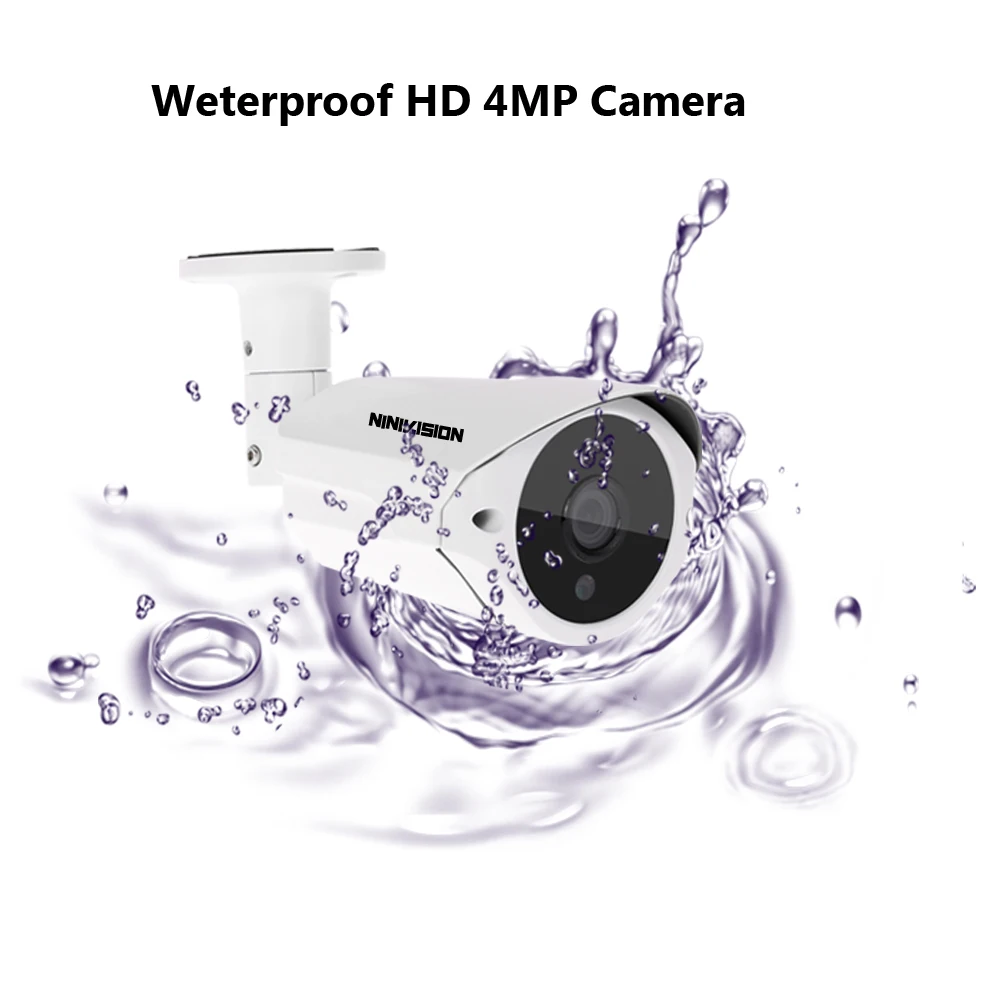 NINIVISION система видеонаблюдения 4CH 4MP AHD DVR комплект с 4 шт 4MP AHD камера видеонаблюдения 40 метров ночного видения HD система безопасности