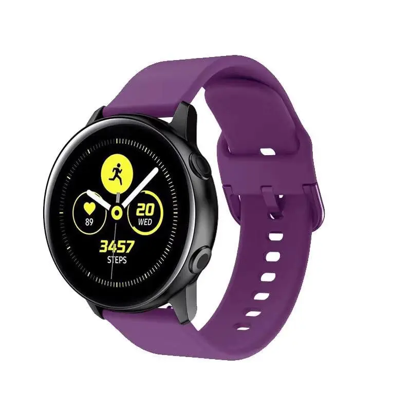 Спортивный силиконовый 20 мм ремешок для samsung Galaxy Watch 42 мм/Активный браслет для мужчин/женщин Замена мужчин t Регулируемый Браслет - Цвет ремешка: Purple