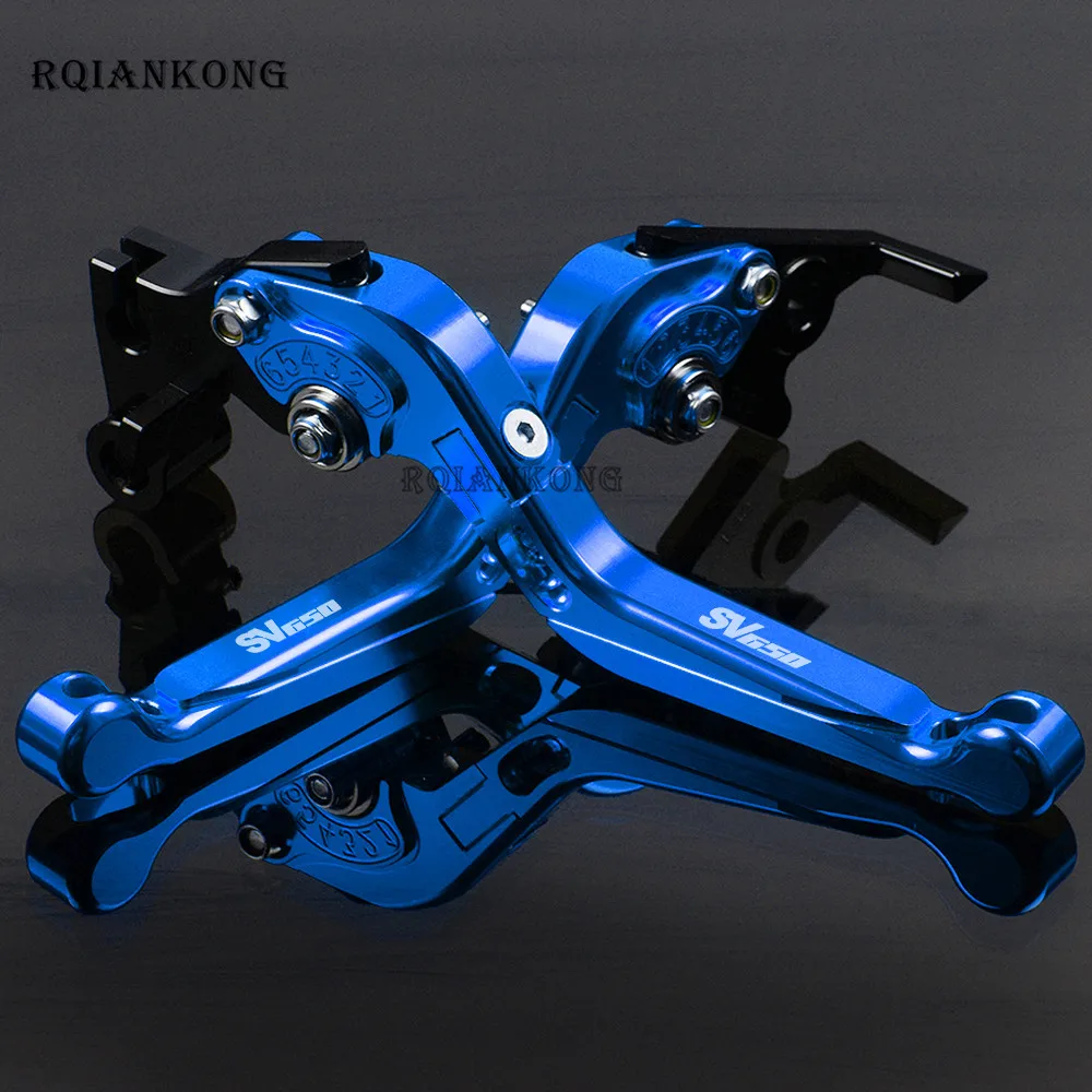 Blue Для Suzuki SV650 SV 650 CNC алюминиевые аксессуары для мотоциклов Складные Выдвижные регулируемые складные тормозные рычаги сцепления - Цвет: Blue