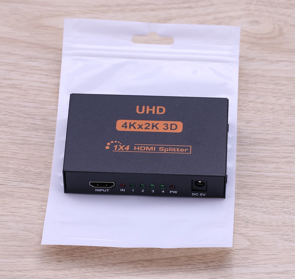 С HDCP Splitter UHD 3D 4 K x 2 K HD 1080 p 1X2 1X4 HDMI Splitter видео адаптер для PS3 DVD PC HDMI ТВ блок к ТВ HD ТВ Дисплей монитор