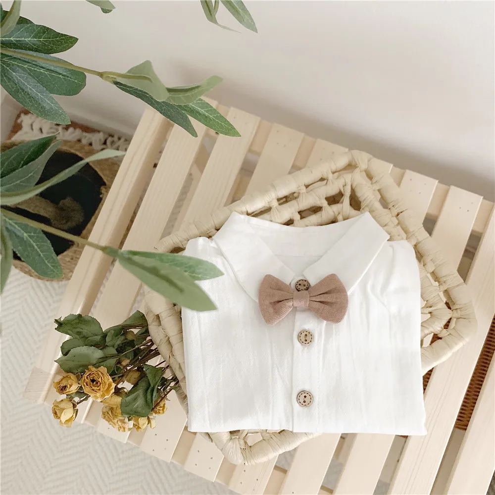 MILANCEL/одежда для малышей рубашки для дня рождения для маленьких мальчиков блузка для новорожденных белая рубашка для малышей Топы для маленьких мальчиков
