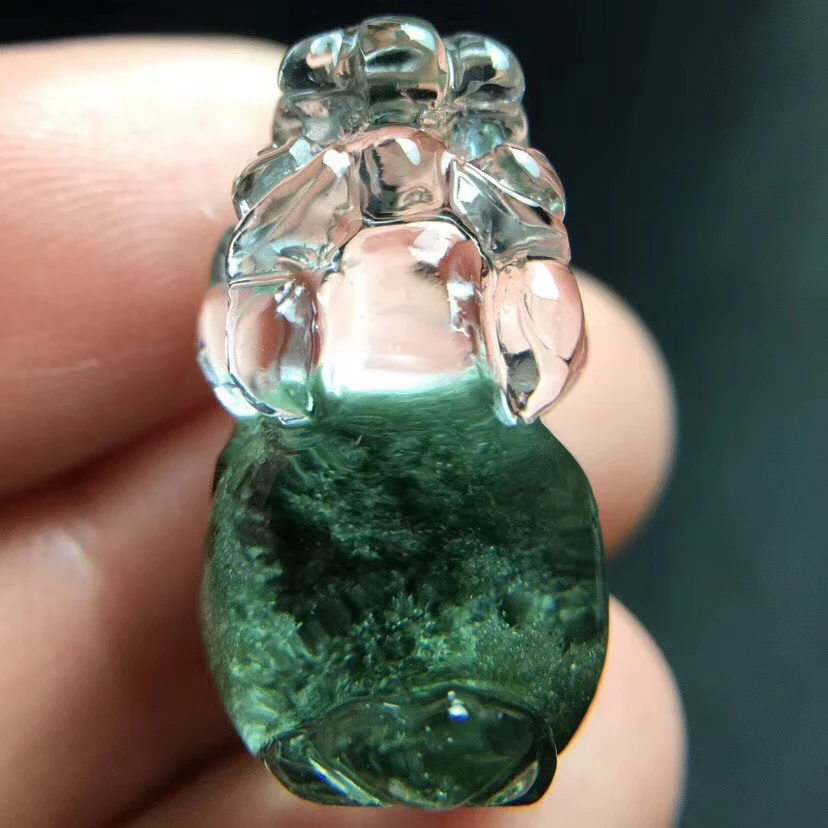 

Genuine Natural Green Phantom Necklace Pendant Pi Xiu Carved 24x13x12mm Women Men Anniversary Best Love Pendant Jewelry AAAAA
