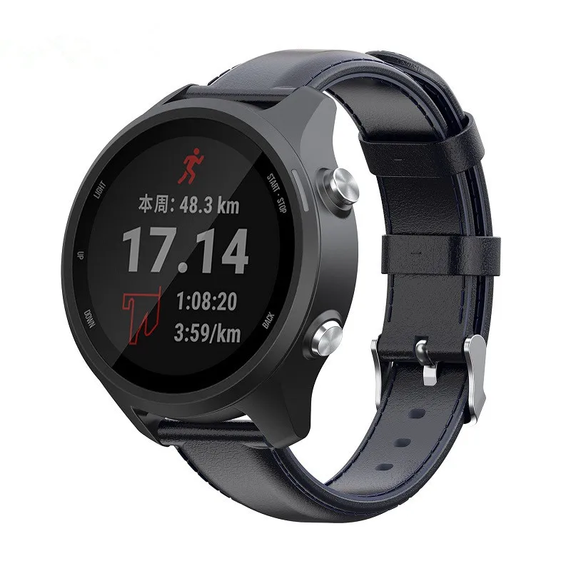 2 в 1 браслет из натуральной кожи для Garmin Vivoactive 3 ремень для часов+ Защитная пленка для экрана Garmin Vivoactive 3 Band